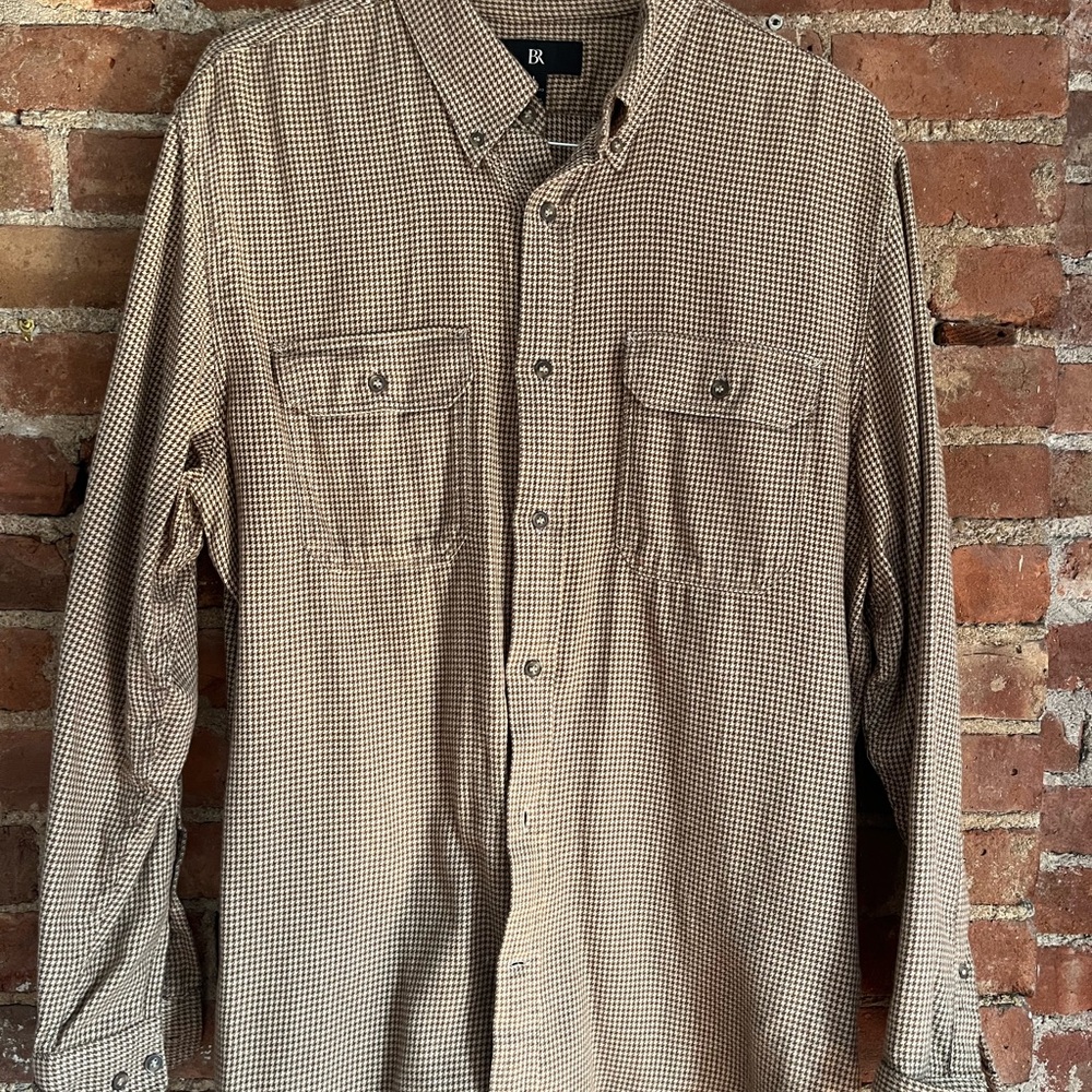 Banana Republic Men's Brown Checkered Shirt - $55